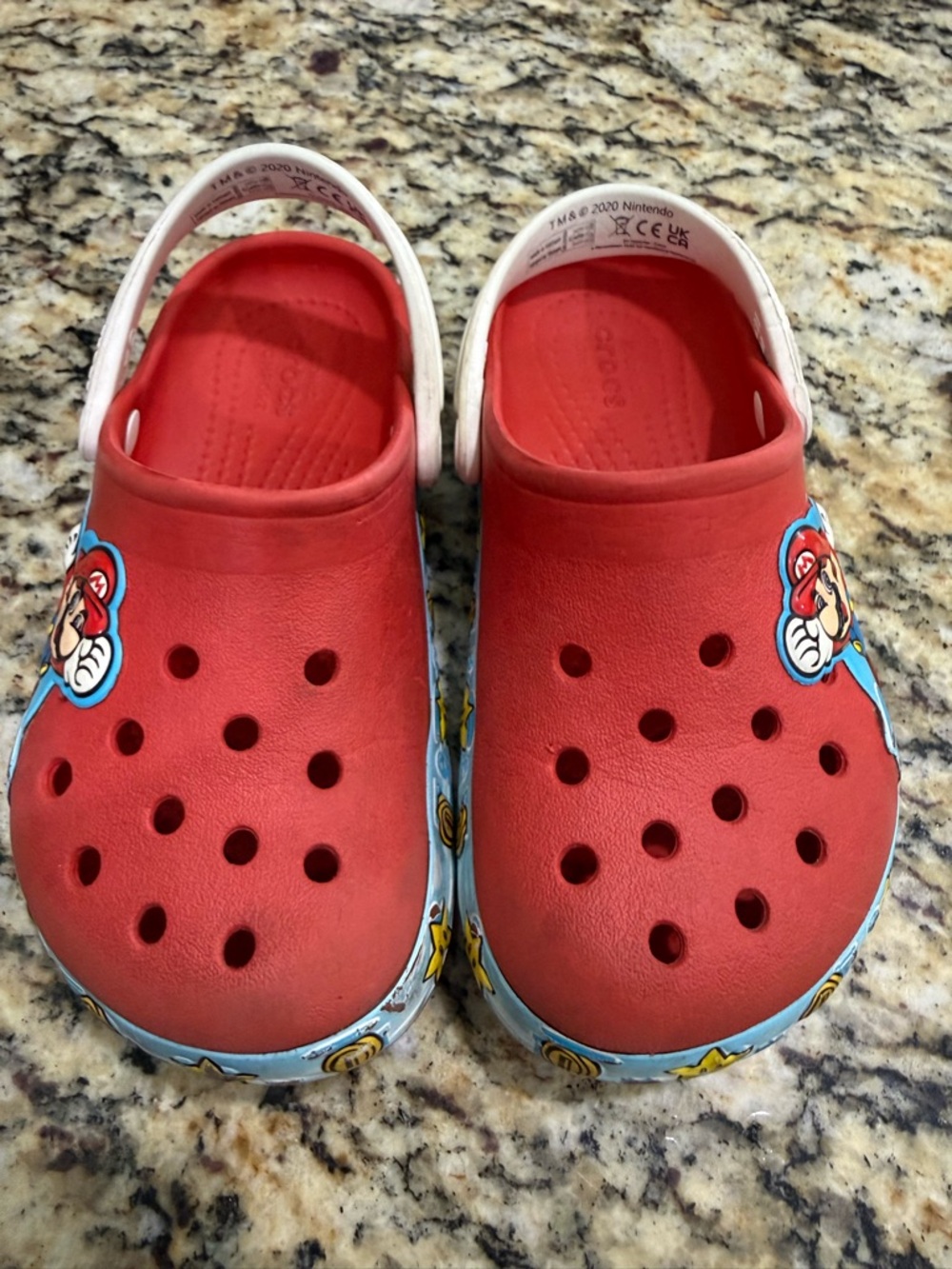 CROCS Kids Red Mario Clog Water Shoes with Character Accents